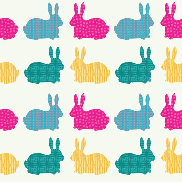 ウサギとかわいいのシームレスなパターン — ストックベクタ