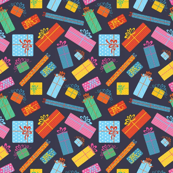 Gift boxes seamless pattern — Stock Vector