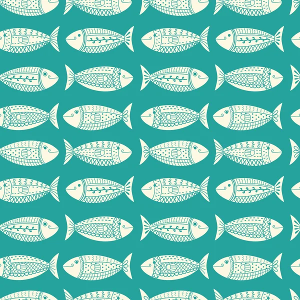 Fishes seamless pattern — Stock Vector