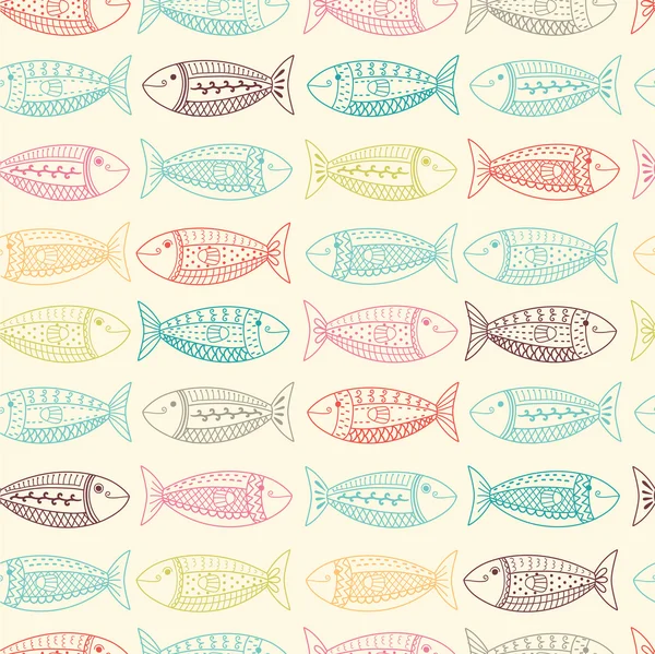 Fishes seamless pattern — Stock Vector