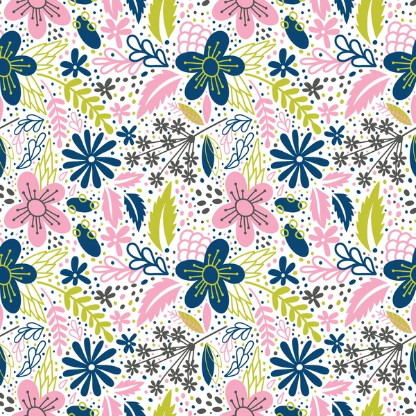 Patrón floral sin costuras — Vector de stock