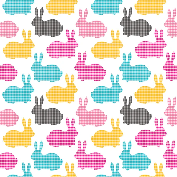 Cute seamless pattern with bunnies — Stock Vector
