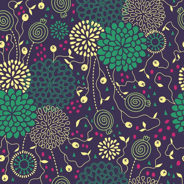 Patrón floral sin costuras — Vector de stock