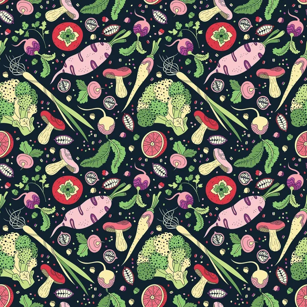 Légumes Modèle sans couture — Image vectorielle