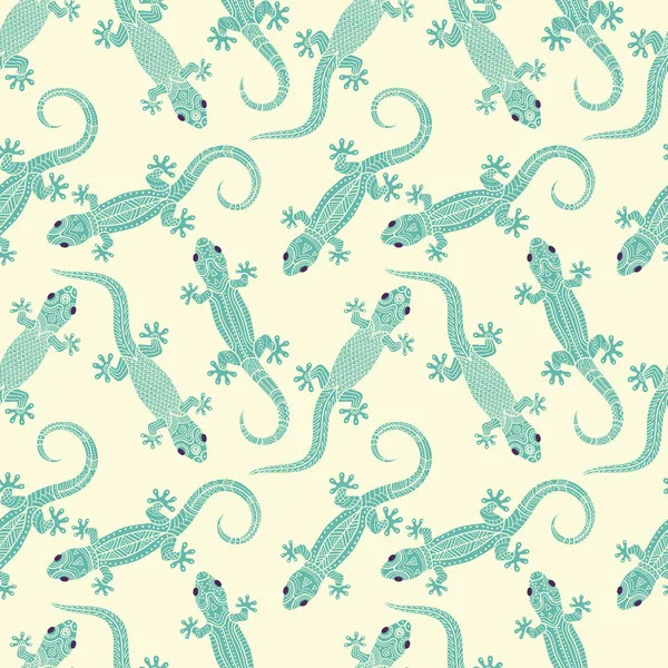 Lizards seamless pattern — Stock Vector