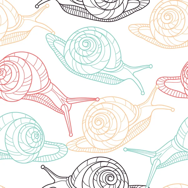 Escargots motif sans couture — Image vectorielle