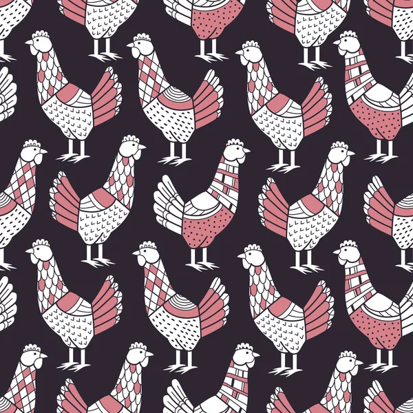 Kycklingar seamless mönster — Stock vektor
