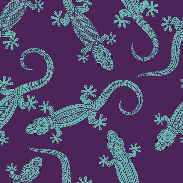 Lézards motif sans couture — Image vectorielle