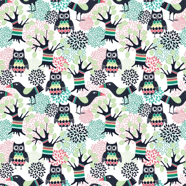 Forest seamless pattern — Stock Vector