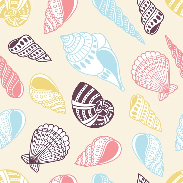 Coquilles motif sans couture — Image vectorielle