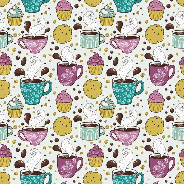 Coffee seamless pattern — Stock Vector