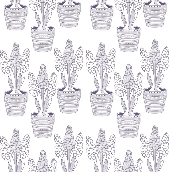 Hyacinths seamless pattern — Stock Vector