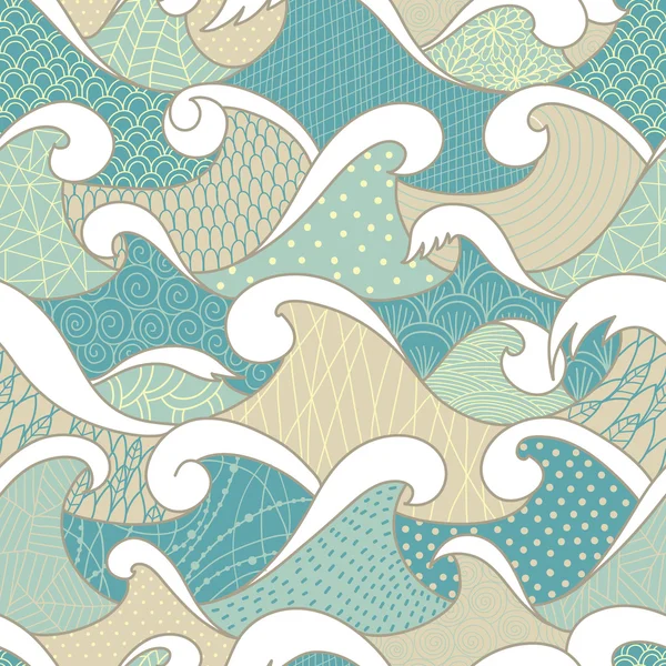 Sea seamless pattern — Stock Vector