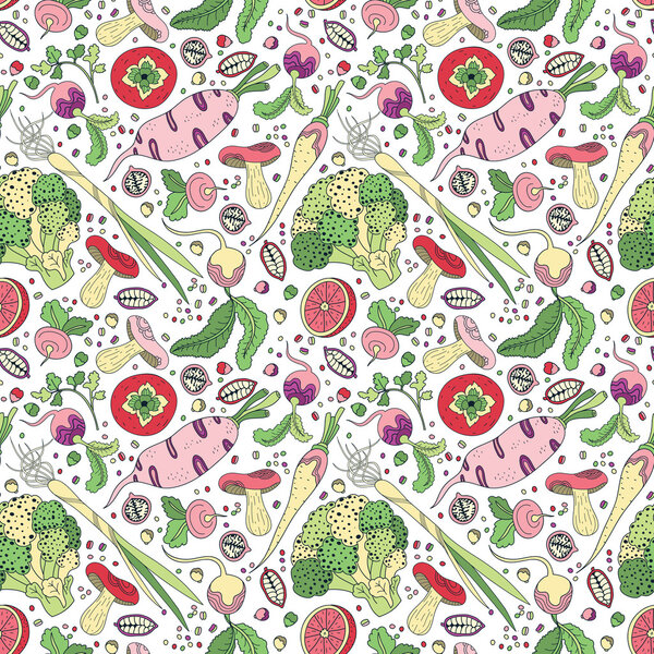 Овощи Бесшовный узор
