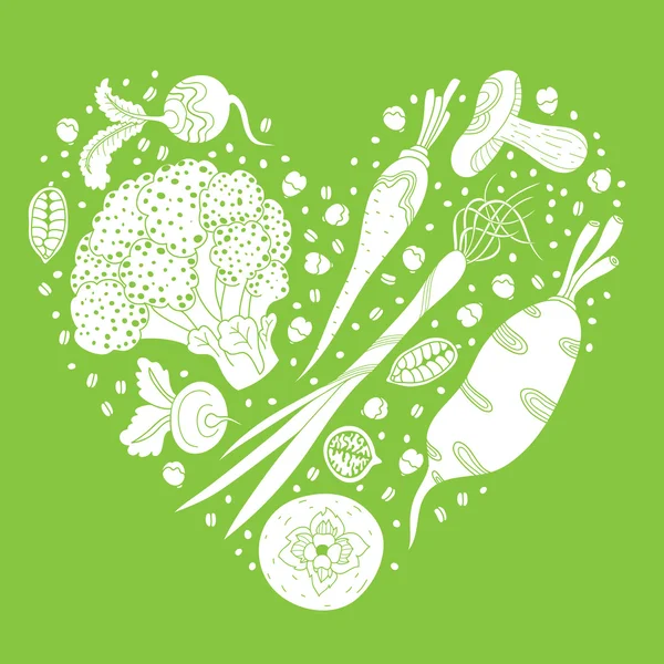 Λαχανικά καρδιά — Διανυσματικό Αρχείο