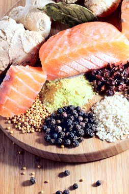 Salmon with spices and ginger