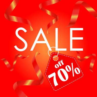 % 70 'e kadar indirimli poster.