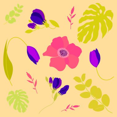 Çiçek ve yaprak desen