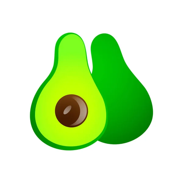 Illustration Colorful Avocado Isolated White Background — стоковый вектор