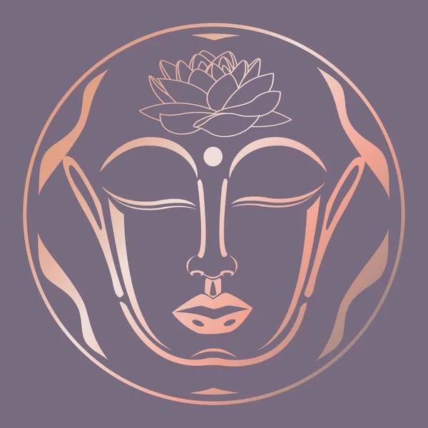 Logo Buddha Cara Gris — Archivo Imágenes Vectoriales