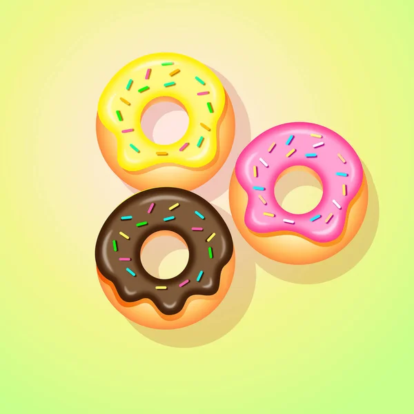 Donuts Coloridos Isolados Fundo — Vetor de Stock