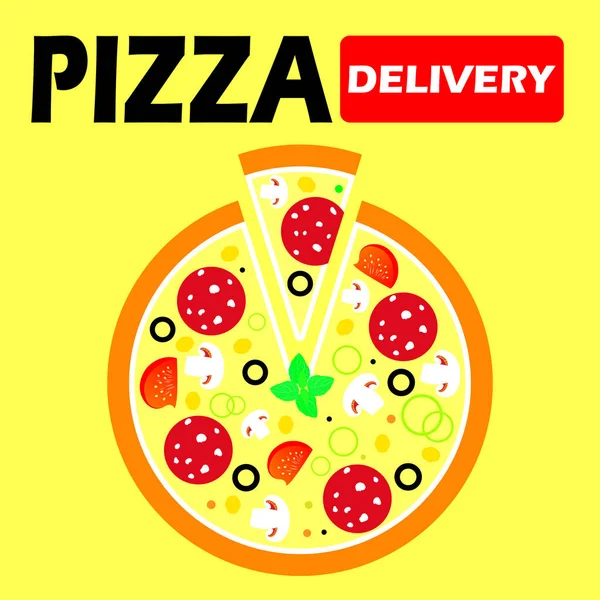 ピザ配達サービスのバナーのイラスト — ストックベクタ