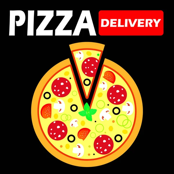 Illustratie Van Pizza Bezorgservice Banner — Stockvector
