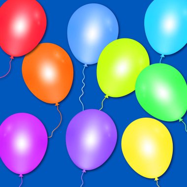 Beyaz arkaplanda izole edilmiş renkli balonlar