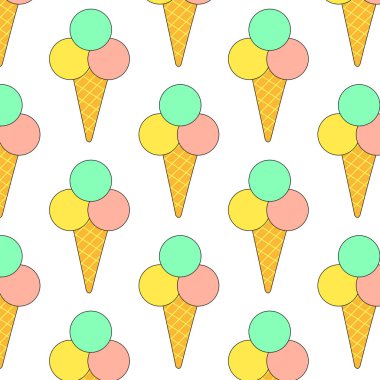 renkli dondurma seamless modeli