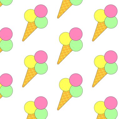 renkli dondurma seamless modeli