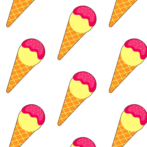 Crème Glacée Colorée Motif Sans Couture — Image vectorielle