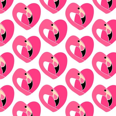 Renkli flamingo desenleri izole edildi
