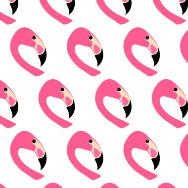 Renkli flamingo desenleri izole edildi