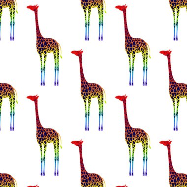 Zürafa renkli, pürüzsüz desen