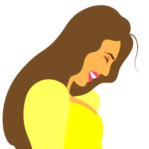 Cara Mujer Sonriente Feliz — Vector de stock