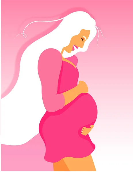 Glücklich Lächelnde Schwangere — Stockvektor