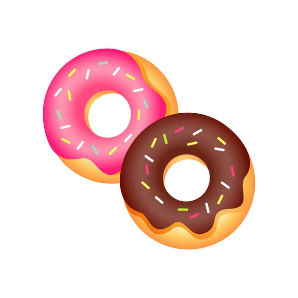 Kleurrijke Donuts Geïsoleerd Achtergrond — Stockvector