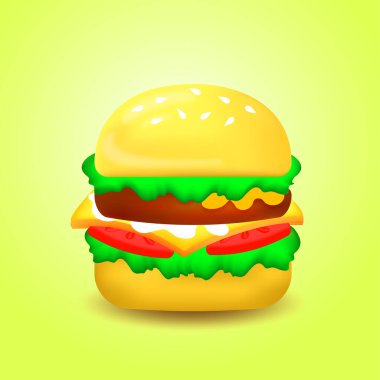 Lezzetli burger vektör çizim