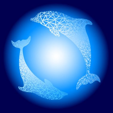 Yunus siluetinin vektör çizimi