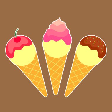 vector illustration of ice cream cone banner