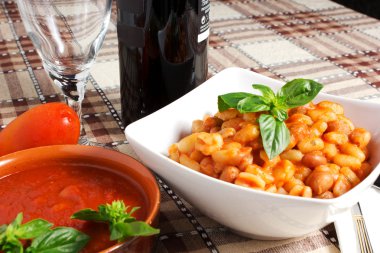 pasta fasulye ile