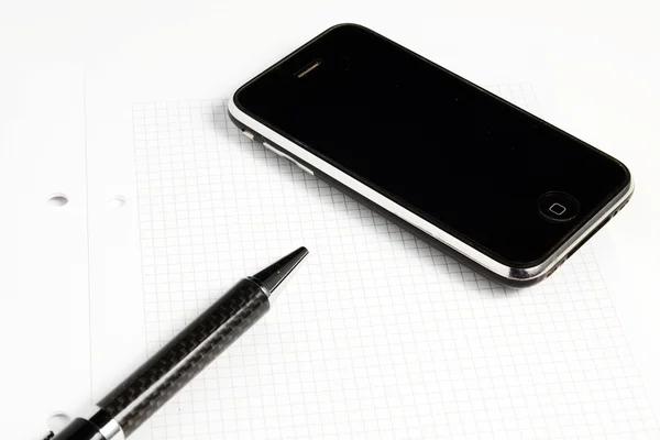 Penna e cellulare — Foto Stock