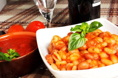 pasta fasulye ile