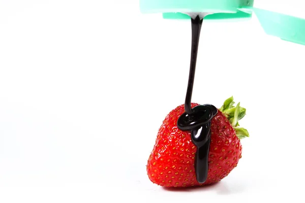 Strawberry dipped in chocolate — Stock Photo, Image