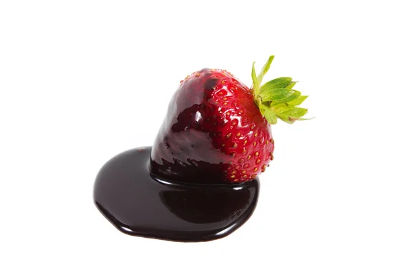 Strawberry dipped in chocolate — Stock Photo, Image