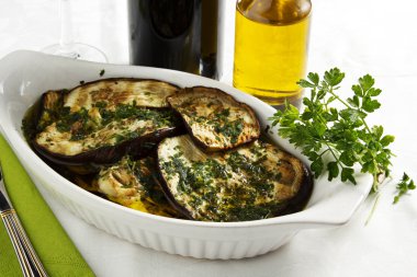 maydanoz bir ızgara patlıcan