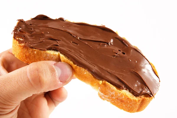 Brood met chocolade crème — Stockfoto
