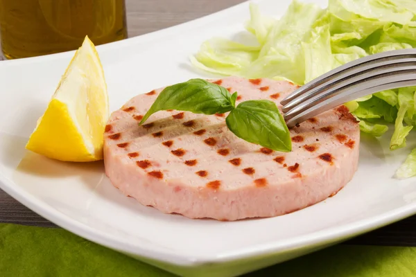 Hamburger of ham — Stock Photo, Image