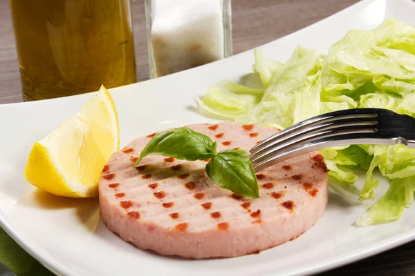 Hamburger of ham — Stock Photo, Image