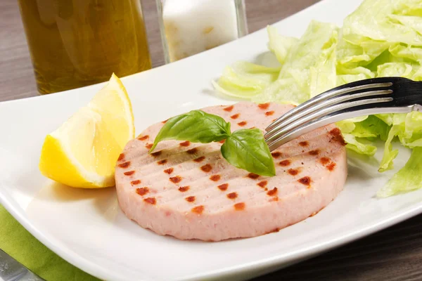 Hamburger of ham — Stock Photo, Image